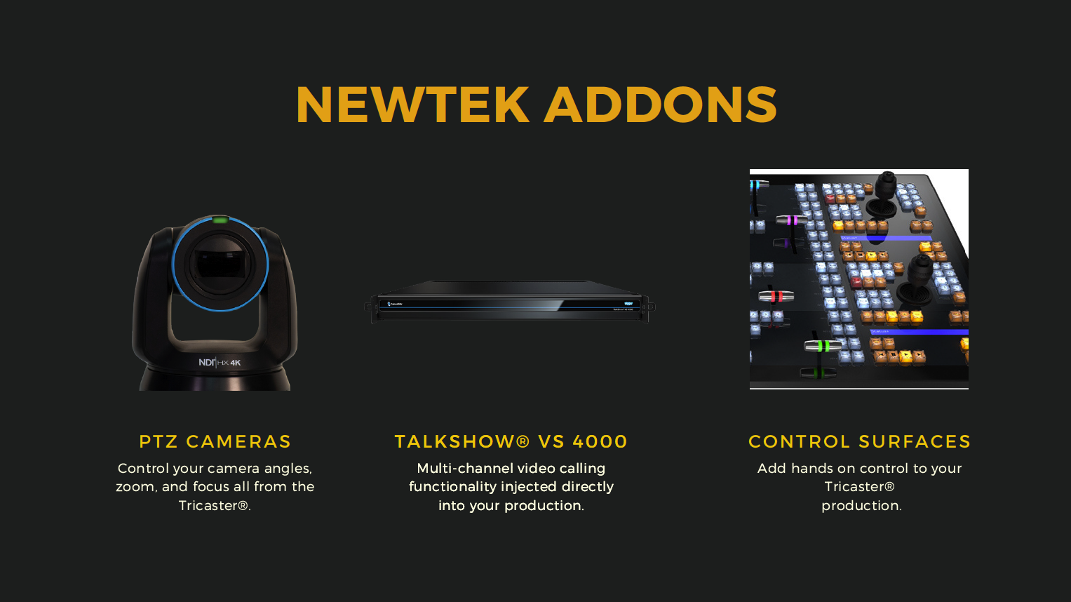 NewTek TriCAster Add-ons 1